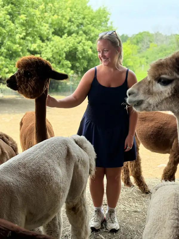 Playing at Alpaca Lane Farm in Demorestville, ON