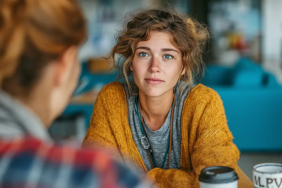 Student therapist with client