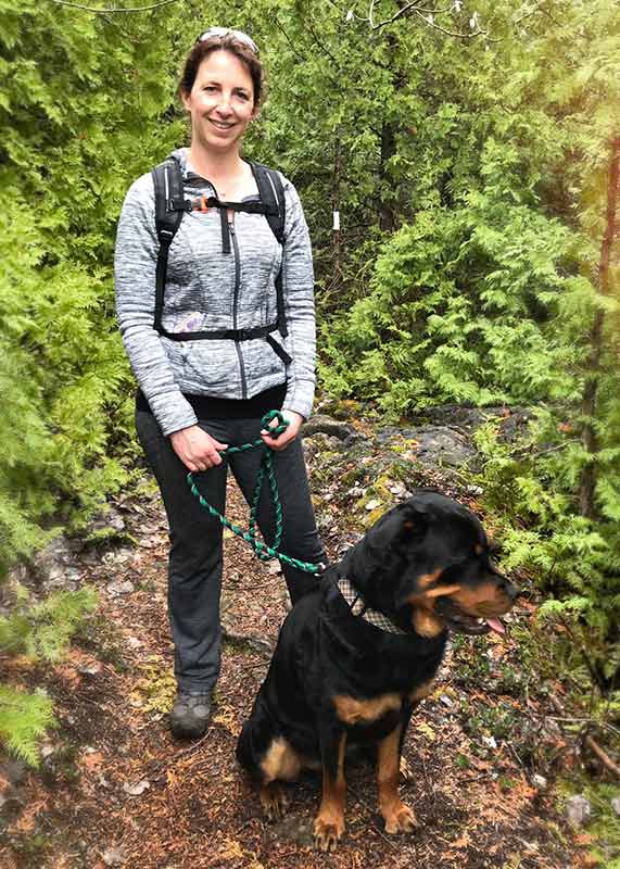 Marleen with large dog called Thor