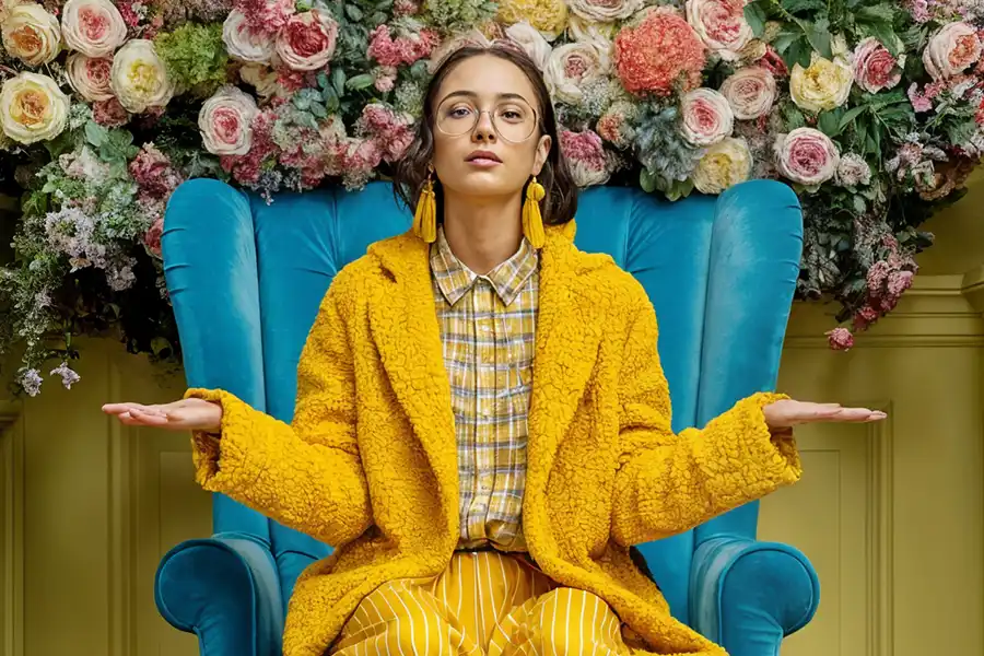 A young woman shrugging.