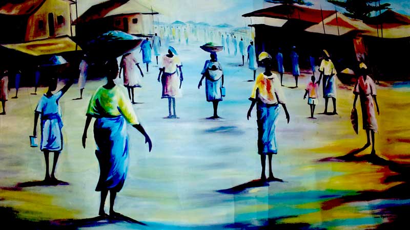 A painting of women, Lagos, Nigeria