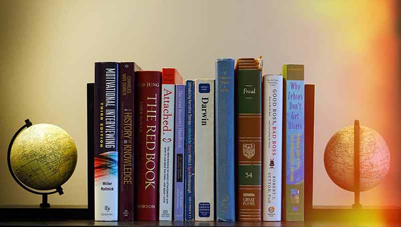 Books on a book shelf